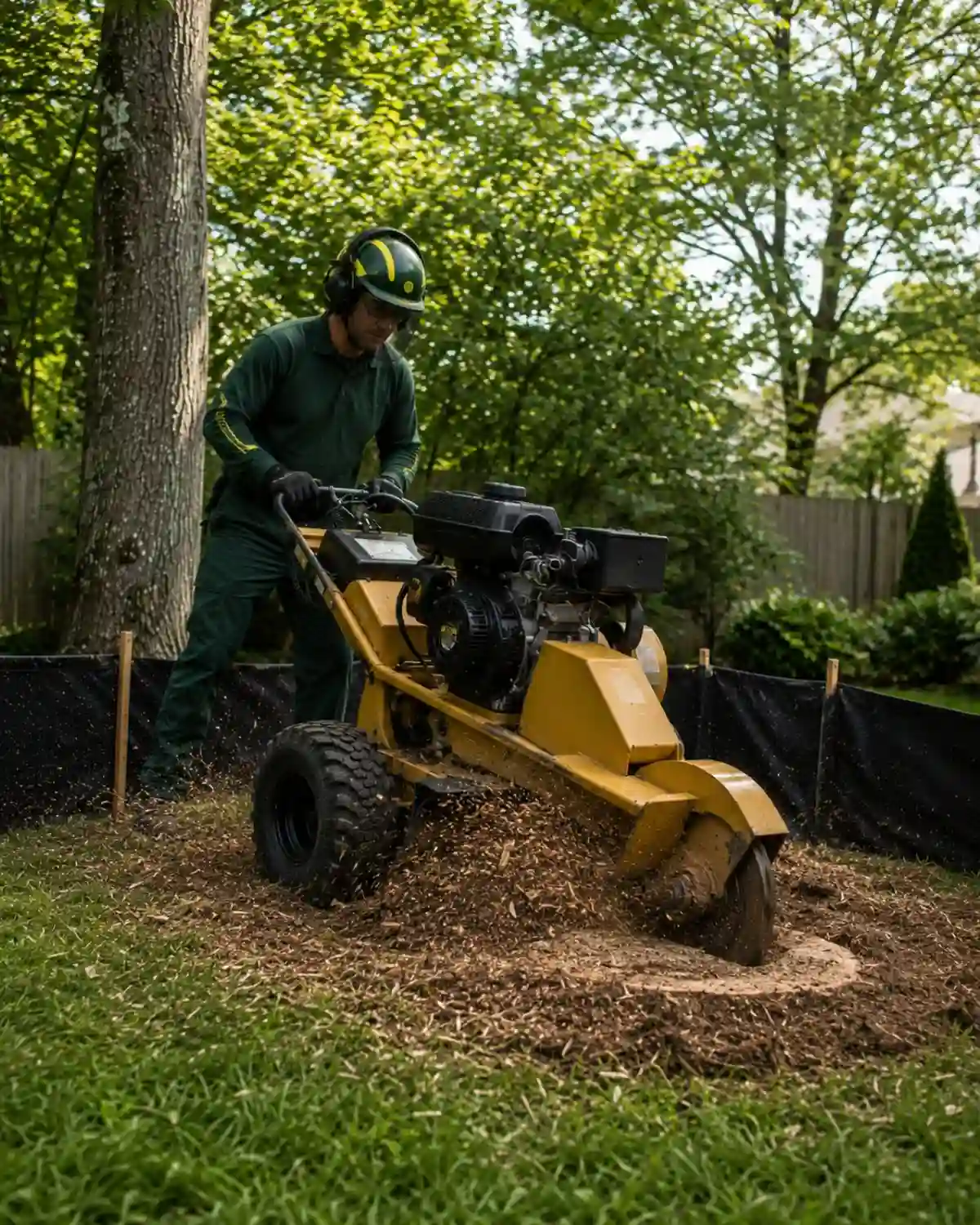 Stump grinding service in Albany.